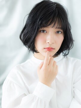 ドクターズ サロン ラブ(Dr's Salon LAB) 髪質改善ウェットアッシュブラックミニボブd古河20代30代40代