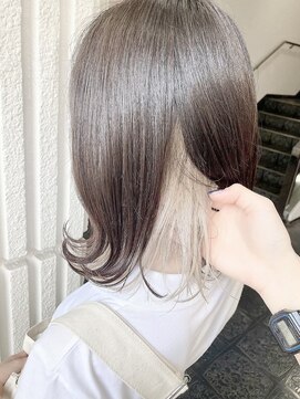 ネオリーブカップ 町田店(Neolive capu) ホワイトグレージュ/くびれヘア/夏/アプリコットオレンジ/小顔