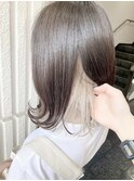 ホワイトグレージュ/くびれヘア/夏/アプリコットオレンジ/小顔