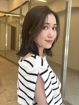 長め前髪ボブ 結べるボブ 外ハネボブ くびれレイヤー グレージュ