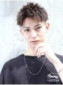 ツーブロ刈り上げアップバング