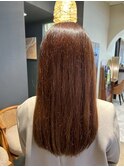 髪質改善/オレンジブラウン/ストレートロング