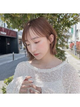 ロンド ボーイ 表参道(Lond BOY) くびれボブ顔周りレイヤー韓国切りっぱなしボブ美髪髪質改善