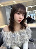 髪質改善縮毛矯正レイヤーカット顔周り前髪韓国ミニウルフ/池袋