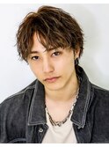 メンズ波巻きツイスパニュアンススパイラルスパイキーショート
