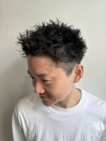 アンド グラフ(& Graph.) スパイキーショートツイストパーマツーブロックメンズ