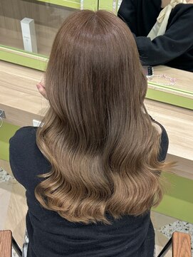 イオエ 西梅田(ioe) ブリーチなしカラー/髪質改善/ミルクティーベージュ/小顔ヘア
