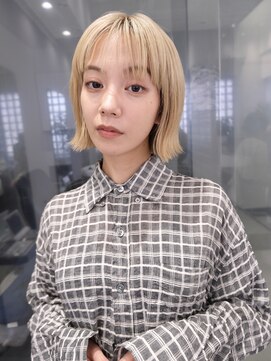 【iLi×REN】ブロンド/ブロンドヘア/ボブ/ミニボブ《立川》