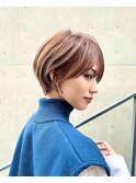 ショートボブ髪質改善ピンクブラウン銀座