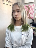 ナジック(749) ホワイトベージュ×ネオングリーン