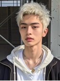 MEN’S HAIR/サーフカール/刈り上げセンターパート/ブリーチ