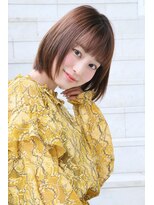 ロエナ(ROENA) 20代30代40代50代小顔カット黒髪ワンレンボブルフネビージュ前髪