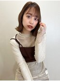 【山田】シースルー前髪キャラメルベージュ外ハネボブ