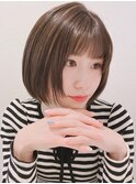 グレージュ×ボブ