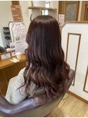 暖色系カラー、韓国風巻き髪