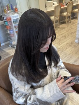 ラボヌールヘアー 宇都宮店(La Bonheur hair) 韓国風顔周りレイヤー×ラベンダーベージュ【宇都宮駅】