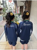 体育祭　ヘアセット　盛り髪