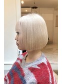 【ホワイトベージュ ボブ】