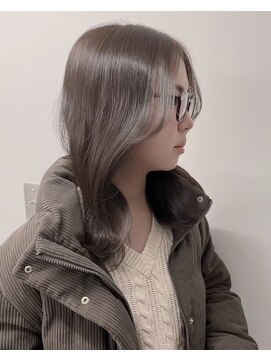 ミュラ(mulah) ブリーチなしカラーシアーベージュ*くびれ巻きダークカラー