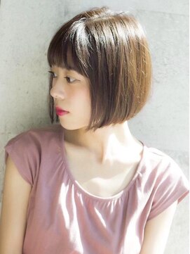 コンティロミー(CONTI ROMMY.) 20代～50代☆大人可愛いパッツンボブくすみベージュ前髪あり