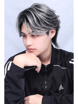 リップス 吉祥寺店 (LIPPS) ホワイトシルバーアッシュバレイヤージュセンターパート