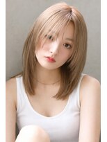 マルフェ 天王寺(marfe) 【marfe】レイヤーカット_ハイトーン_ミディアムストレート