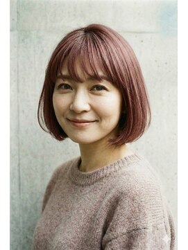 シエル ヘアーメイクアップ(CieL hair make up) 白髪を活かした透明感ピンクブラウン×ボブ