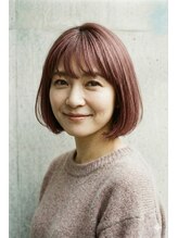 シエル ヘアーメイクアップ(CieL hair make up) 白髪を活かした透明感ピンクブラウン×ボブ