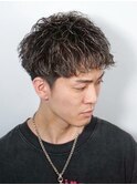 ラフツイストショート/波打ち質感パーマ〈理容室〉