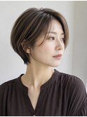 大人ショート　白髪ぼかし　白髪染め　ハイライト　40代50代60
