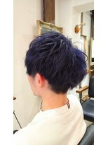 バトヘアー 渋谷本店(bat hair) 鉄板ツーブロマッシュパープルブルー