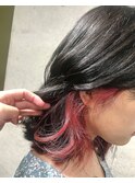 #インナー#ピンク#派手髪#ミディアム