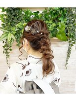 ロカット サロン(Roquat Salon) 浴衣着付けローポニーアレンジ 【ヘアセット/エクステ/立川】
