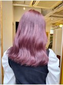 ツヤ髪ピンクカラーラベンダーパープルハイトーンカラー