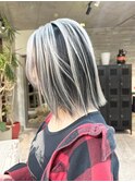 アンブレラカラーインナーカラーハイトーンダブルカラーミニボブ