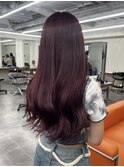 ワインレッド/レッドカラー/赤髪/ブリーチカラー/レイヤーカット
