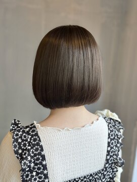 ジーテ 渋谷(gite) オリーブグレージュ×ミニボブ「渋谷/髪質改善/髪質改善TR」