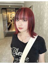ヘアスタジオ アルス 御池店(hair Studio A.R.S)&nbsp;デザインカラーボブウルフレイヤーボブミディアム赤髪