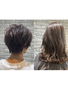 白髪を育てる"白髪ぼかしハイライト"が人気◎ダメージレスで根元から毛先まで立体感のある上品な艶髪に♪