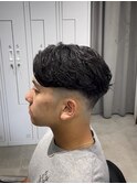 神保町スペインカールブルーブラックメンズスパイキーショート