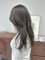ヘアー アイス 御器所本店(HAIR ICI) ブリーチなしカラーオリーブグレージュ秋カラー冬カラーレイヤー