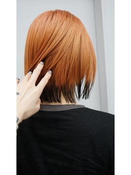 ヴァーディ オモテサンドウ(Vardy omotesando) design/裾カラー オレンジ ハイトーンボブ デザインカラー