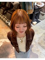 グッドフェローズ キタホリエ(GoodFellas kitahorie) レイヤーカットで作るハイトーンオレンジカラーブリーチ艶感