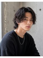 MEN's Baguz MEN'Sカット/ MEN'Sパーマ/ MEN'Sカラー 韓国風ミディアムレイヤー×ウェーブパーマ×濡れ感ヘア