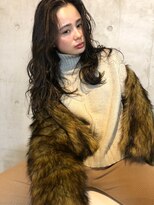 ソルトウォーター(SALT WATER)&nbsp;センター分け　ロングヘアーアッシュブラック