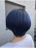 ショートボブ/30代/40代/50代（田村良平）/ブルーブラック/艶髪