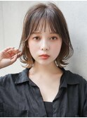 サイドバングルーズヘア大人可愛い前髪グラデーションカラー