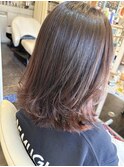 インナー パープルカラー ボブ 切りっぱなし