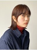 前髪パーマ+タイトウルフ