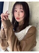 ロエム(Loem)&nbsp;フェイスレイヤーシースルーバング暗髪ストレート20代30代